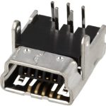 JST USB-Mini-B 2.0 THT pod uglom PCB 5-pin