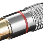 Činč Muški za kabl za kabl Fi 6.5mm Crveni Pozlaćeni Metalno kućište