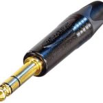 6.3mm muski Stereo Neutrik NP3X-B crni pozlaceni