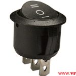 WIP prekidac 6A/250Vac On-Off-On SPDT Crni Fi=20