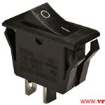 WIP Prekidac 16A/250Vac On-Off SPST Crni 30x13
