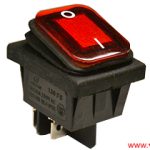 WIP prekidac 16A/250Vac On-Off DPST Crveni sa tinjalicom 28x22 IP67