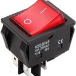 WIP prekidac DPST 4-pin 30A/250V sa crvenim svetlom 30x22