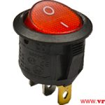 WIP prekidac 6A/250Vac On-Off SPST Crveni sa tinjalicom Fi=20